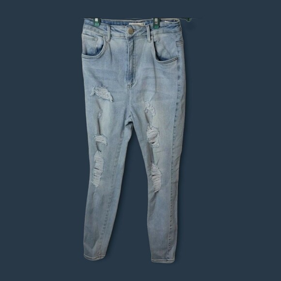 **SALE**‎  High-Rise Skinny Distressed Jean Sommer Ray Size 9 Stretch - Picture 1 of 6